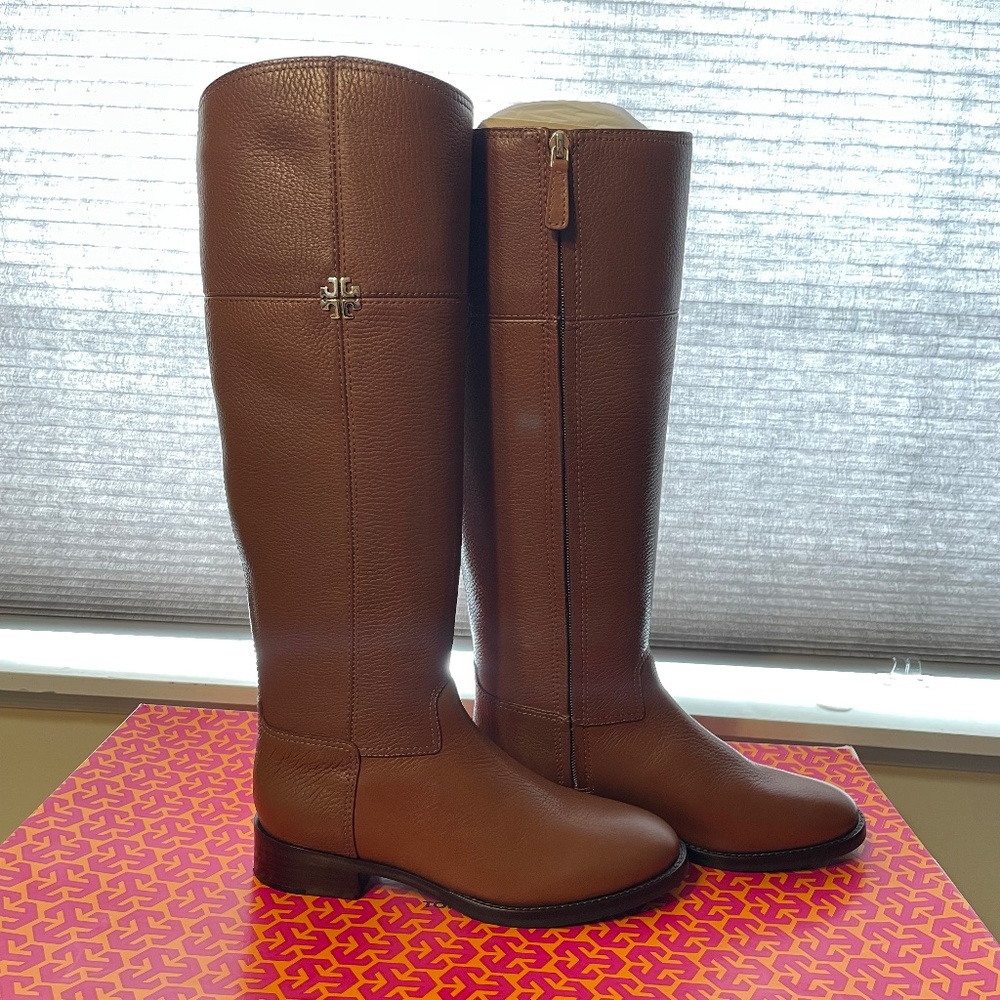 NWOT Tory Burch Brown Leather Knee High Boots